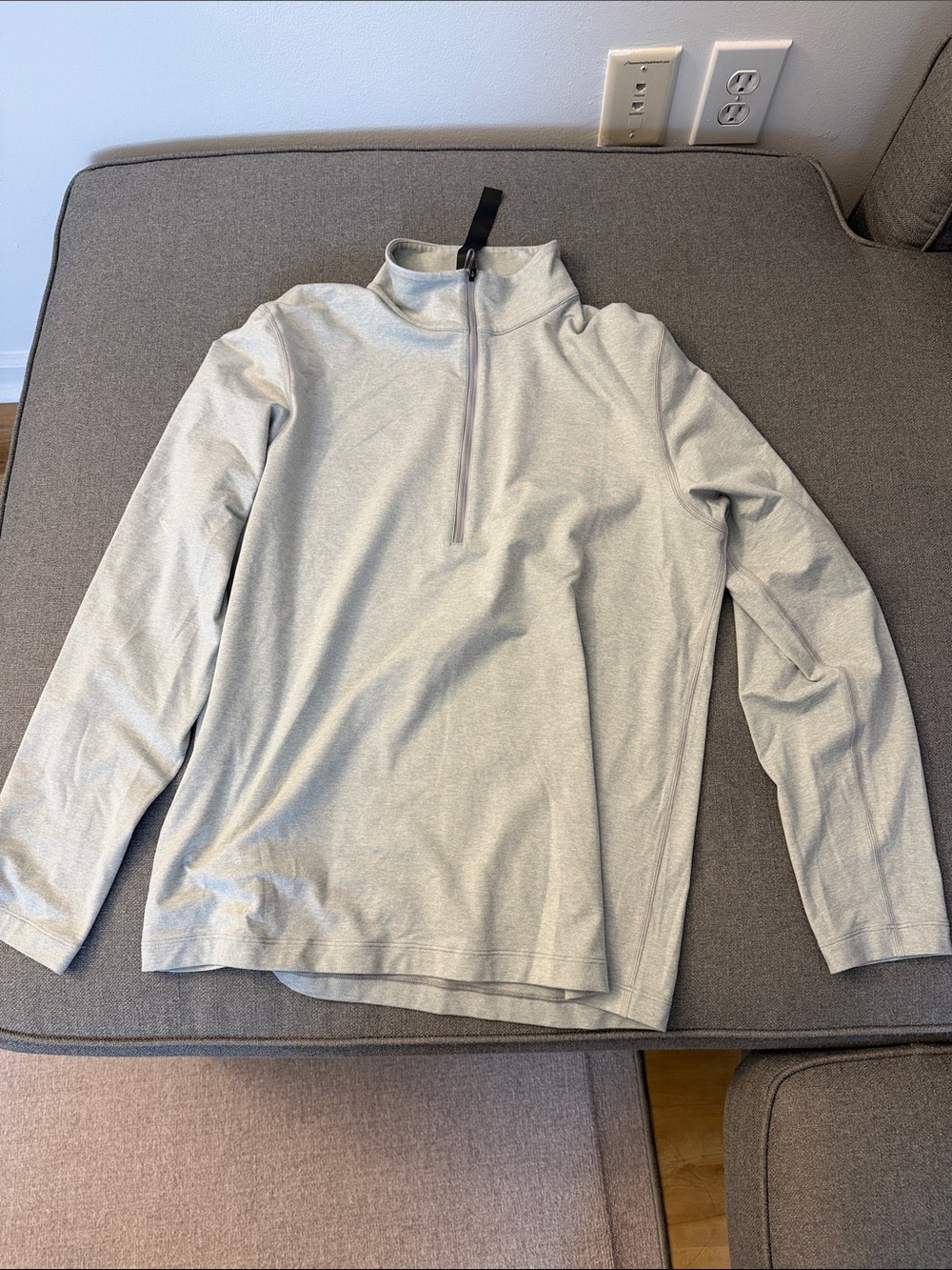 lululemon athletica Light Gray Zip-Up Quarter Collar Sweater
